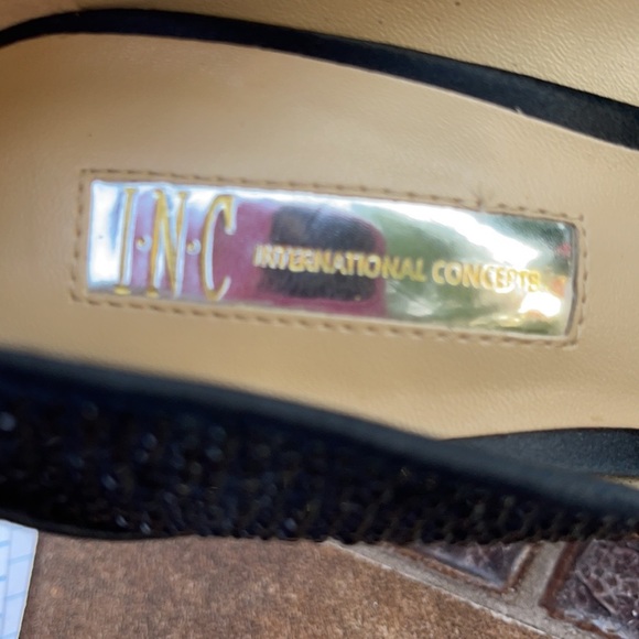 INC International Concepts Platform Heels with Small Shiny Rhinestones - Picture 8 of 8